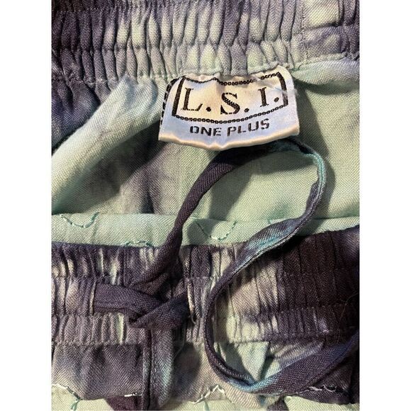 Vintage L.S.I Women's Small Blue Green Tie Dye Embroidered Midi Skirt Beach - Picture 5 of 7